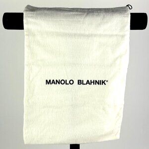 Manolo Blahnik White Logo Dust Bag 14" x 11" – Authentic Luxury Shoe Storage
